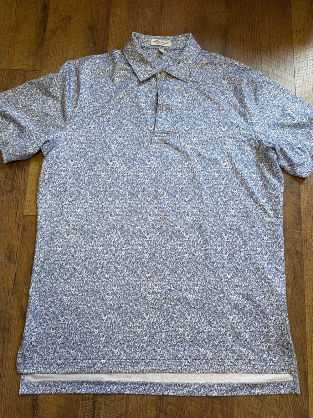 Peter Millar Light Blue Floral-Print Polo